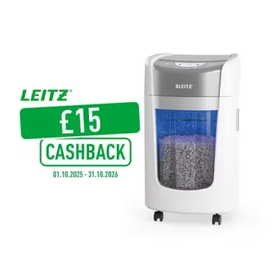 Leitz IQ OptiMax Small Office 350 Micro Cut Paper Shredder Security P5 22L White 90+ A4 sheets - 83591000