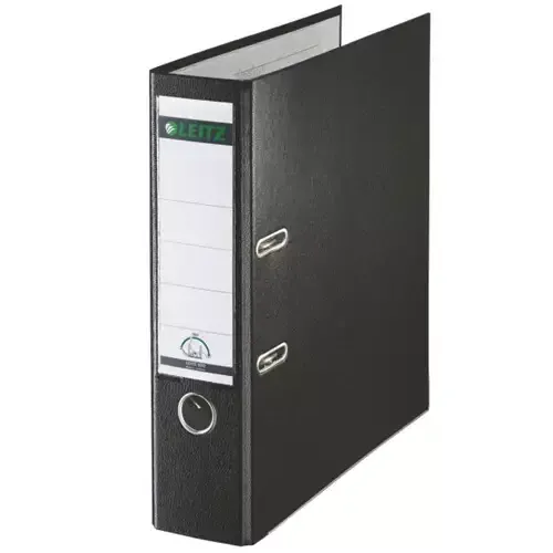 Leitz 180 Plastic Lever Arch File - Black ring binder A4 - Image 1