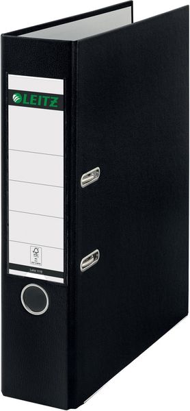 Leitz 180 Plastic Lever Arch File - Black ring binder A4 - Thumbnail 2