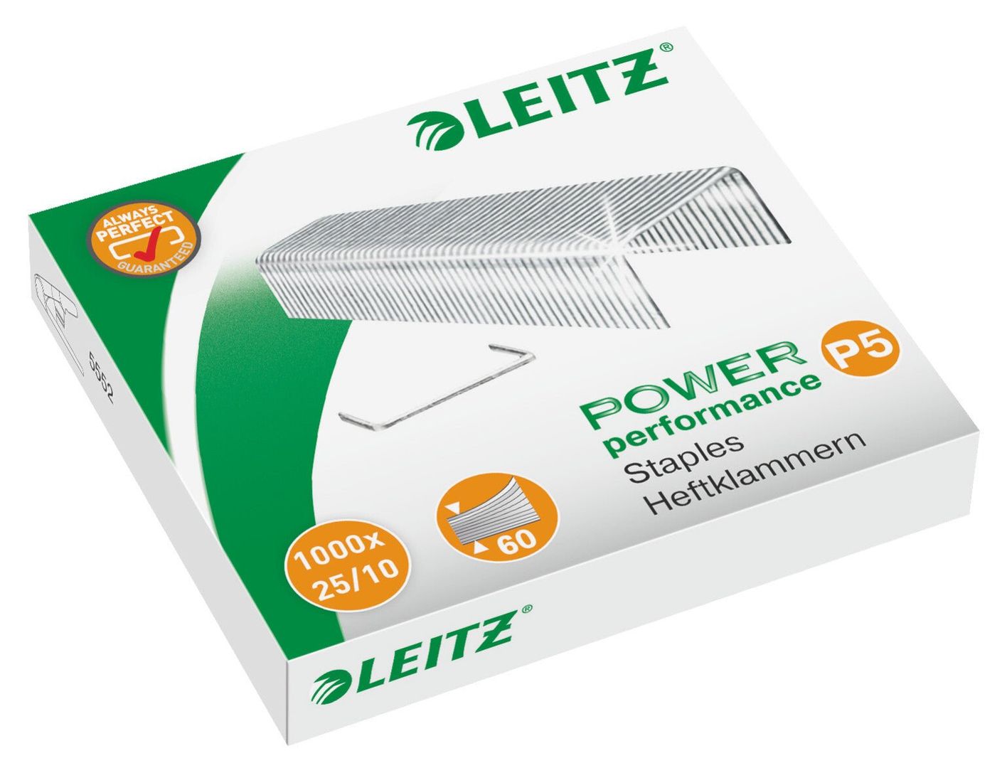 Leitz Staples Power Performance P5 25/10 Box of 1000 - Image 1