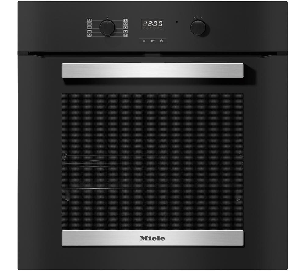Miele H2455BP ContourLine Pyrolytic Built In Single Oven - BLACK - Image 1