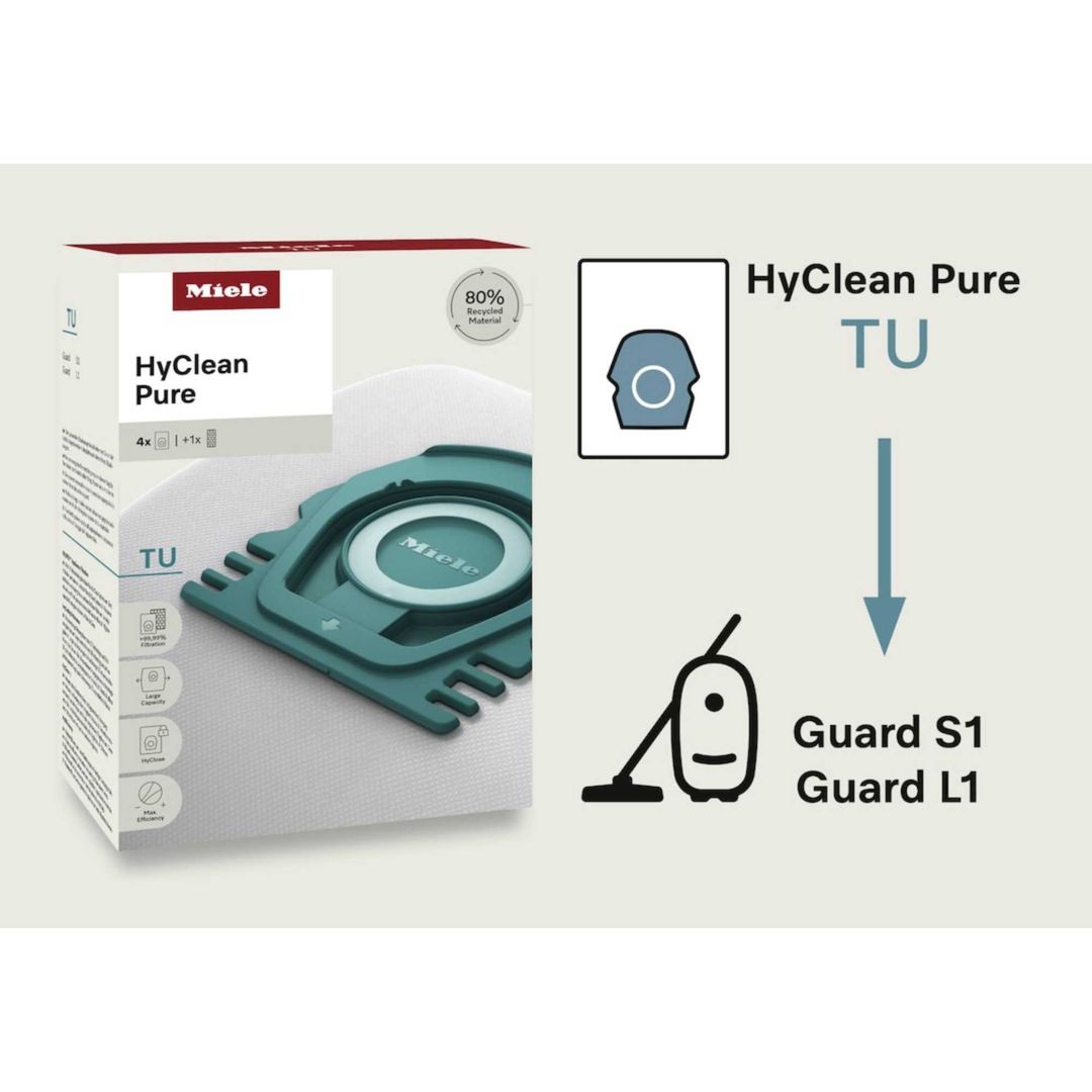 MIELE HyClean Pure TU Vacuum Cleaner Bags - Pack of 4 - Image 1