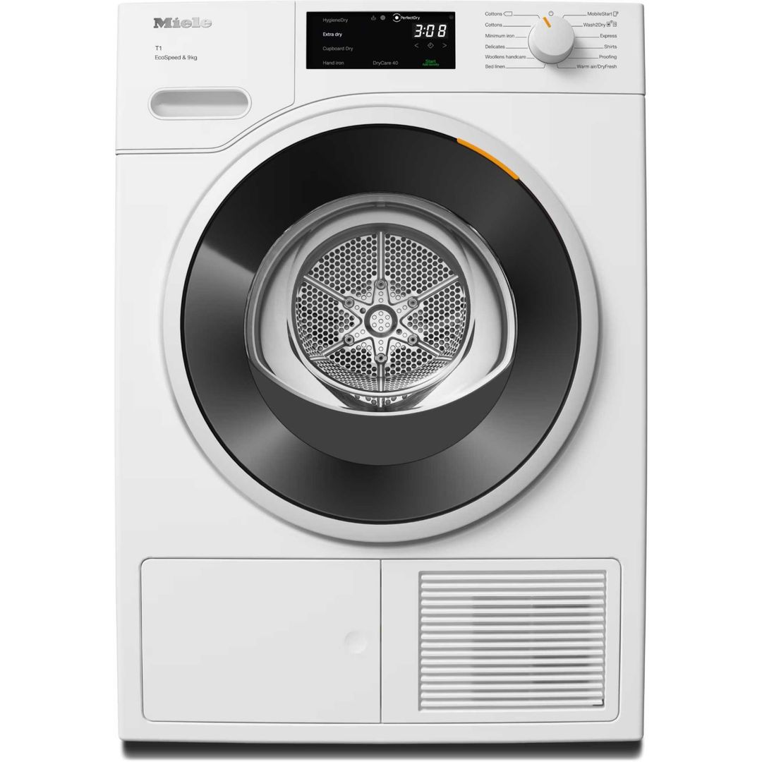 MIELE EcoSpeed T1 TWD640WP WiFi-enabled 9 kg Heat Pump Tumble Dryer - White, White - Image 1