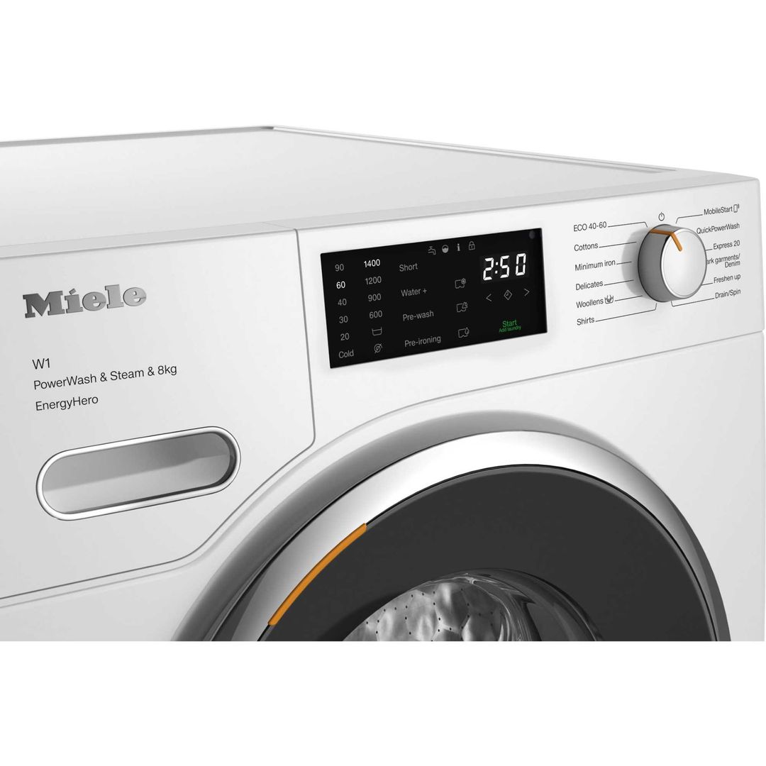 MIELE WWE380 WCS PWash&Steam WiFi-enabled 8 kg 1400 Spin Washing Machine - Lotus White, White - Image 1
