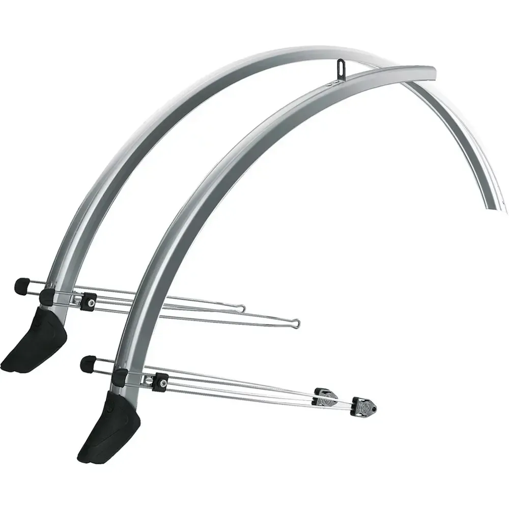 SKS Commuter Mudguard Set with Spoiler Silver - Image 1