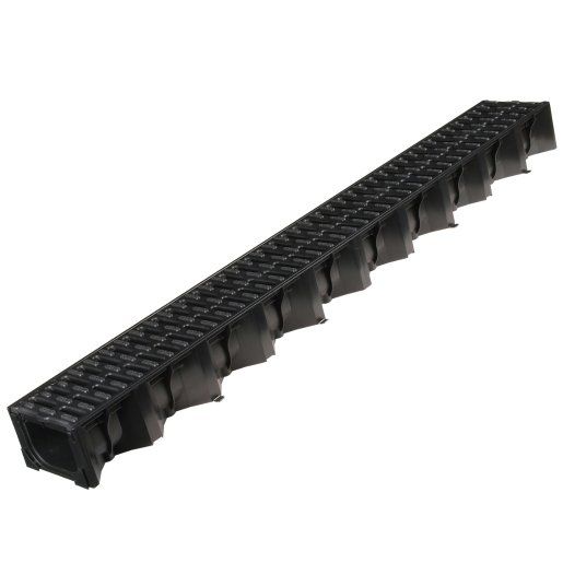 ACO Hexdrain No 19310 Channel + Black Plastic Grating 1000mm A15 - Image 1