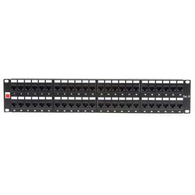 Lindy 19' CAT6 2U 48 Port RJ-45 Patch Panel Unshielded Black