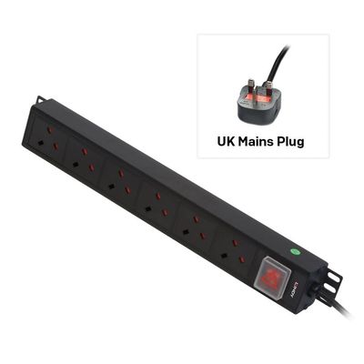 Lindy 6 Way UK Mains Sockets Vertical PDU with UK Mains Plug