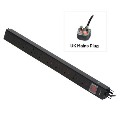 Lindy 8 Way UK Mains Sockets Vertical PDU with UK Mains Plug - Thumbnail 2