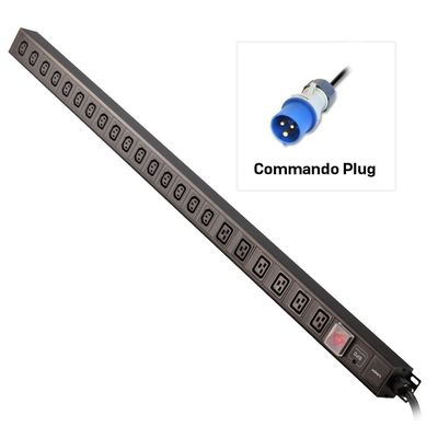 Lindy 22 Way IEC Sockets. Vertical PDU with Commando Plug