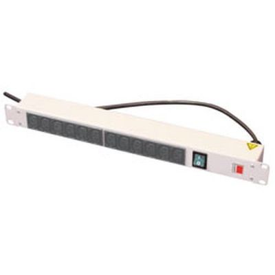 Lindy 1U 12 Way IEC Sockets Horizontal PDU with IEC Mains Cable