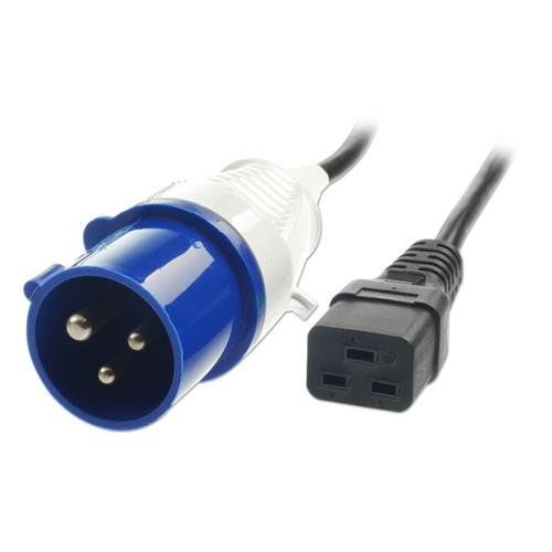 Lindy 3m IEC C19 Power Lead. 16A Commando Plug. Black - Image 1