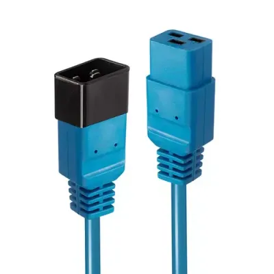 Lindy 2m IEC C19 to C20 Extension Cable. Blue - Thumbnail 2