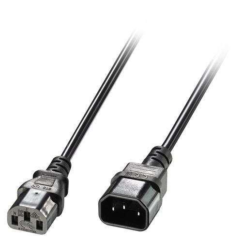 Lindy 1m IEC Extension Cable. Black - Image 1