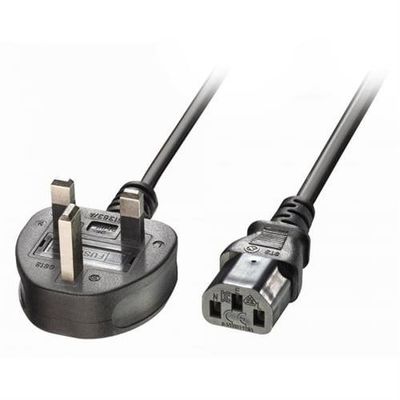 Lindy 5m UK 3 Pin Plug to IEC C13 mains power Cable. Black