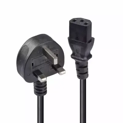 Lindy 7.5m UK 3 Pin Plug to IEC C13 mains power Cable. Black - Thumbnail 2