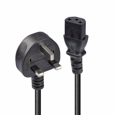 Lindy 20m UK 3 Pin Plug To IEC C13 Mains Power Cable. Black