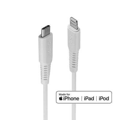 Lindy 0.5m USB Type C to Lightning Cable. White