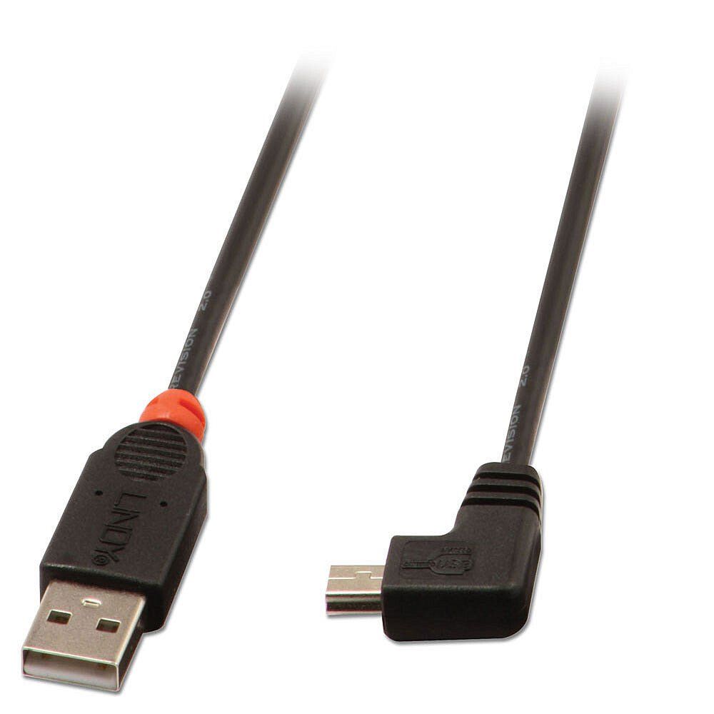 Lindy USB2.0 A/Mini-B 90 Degree 0.5m - Image 1