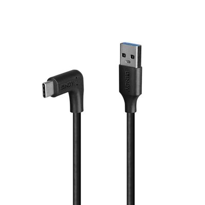 Lindy 0.5m USB 3.2 Type A to C Cable, 90° Right Angle, 10Gbps