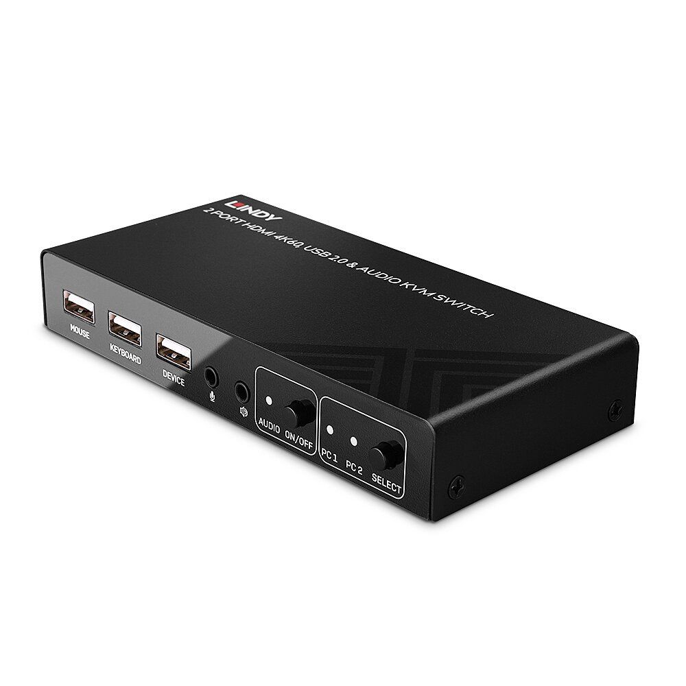 Lindy 2 Port HDMI 4K60, USB 2.0 and Audio KVM Switch - Image 1