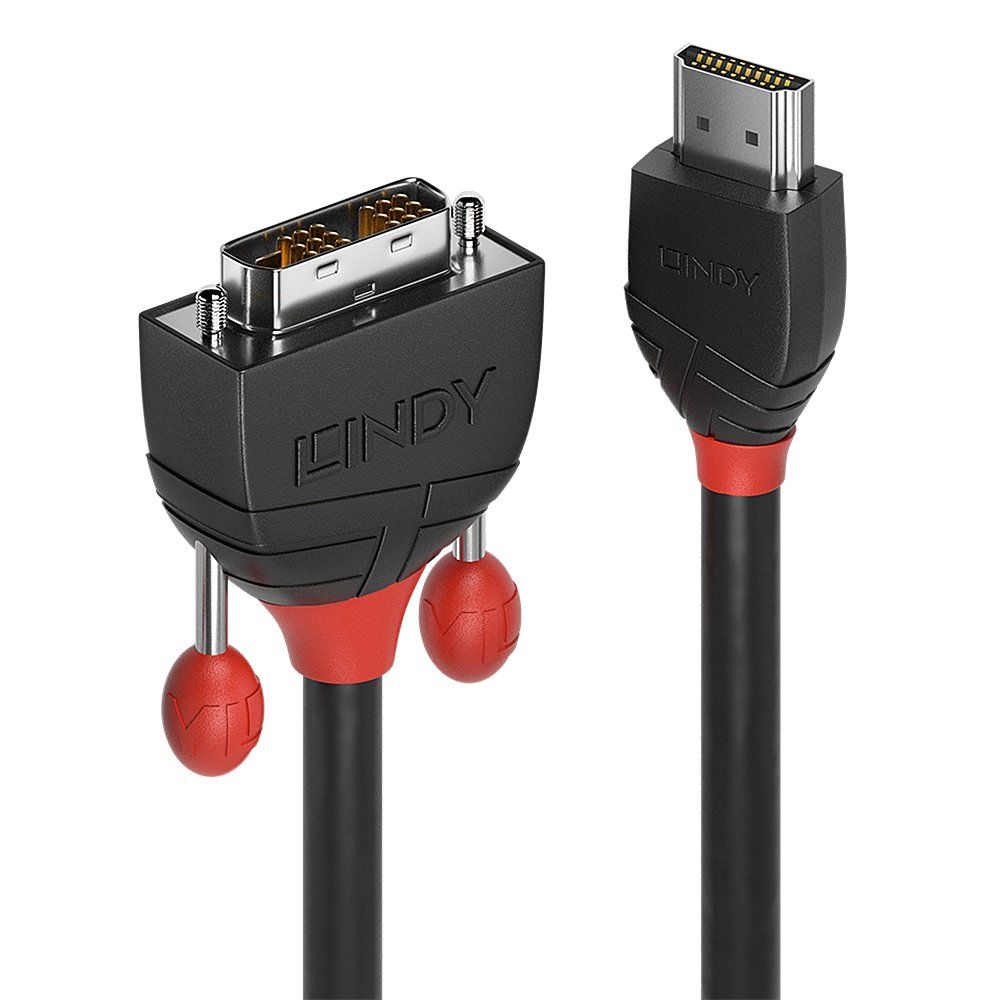 Lindy 0.5m HDMI to DVI Cable, Black Line - Image 1