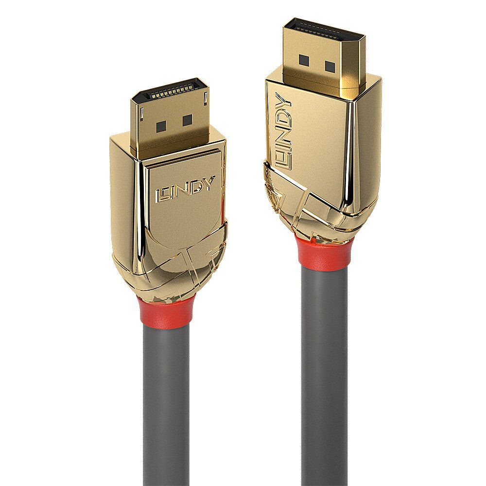 Lindy 3m DisplayPort 1.4 Cable. Gold Line - Image 1