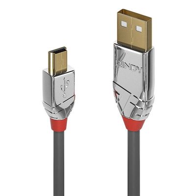 Lindy 0.5m USB 2.0 Type A to Mini-B Cable. Cromo Line