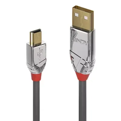 Lindy 0.5m USB 2.0 Type A to Mini-B Cable. Cromo Line - Thumbnail 3