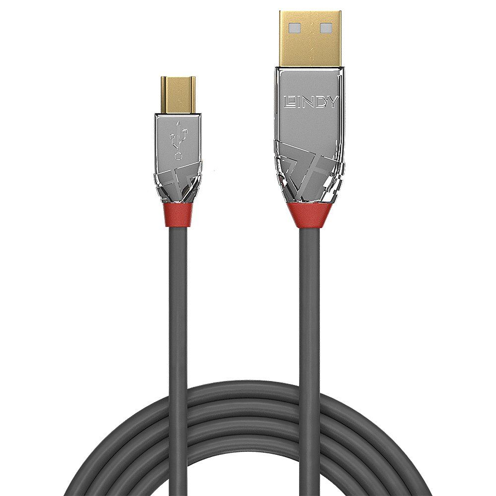 Lindy 1m USB 2.0 Type A to Mini-B Cable, Cromo Line - Image 1