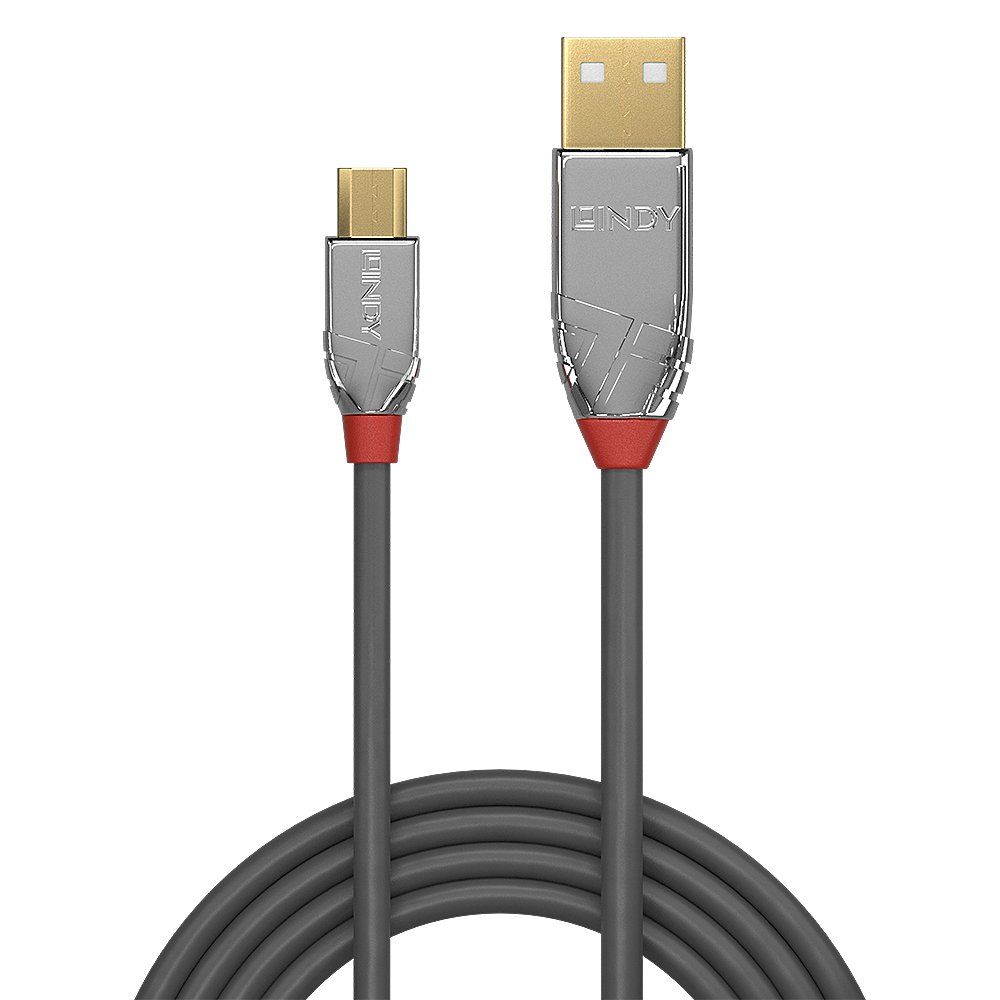 Lindy 2m USB 2.0 Type A to Micro-B Cable, Cromo Line - Image 1