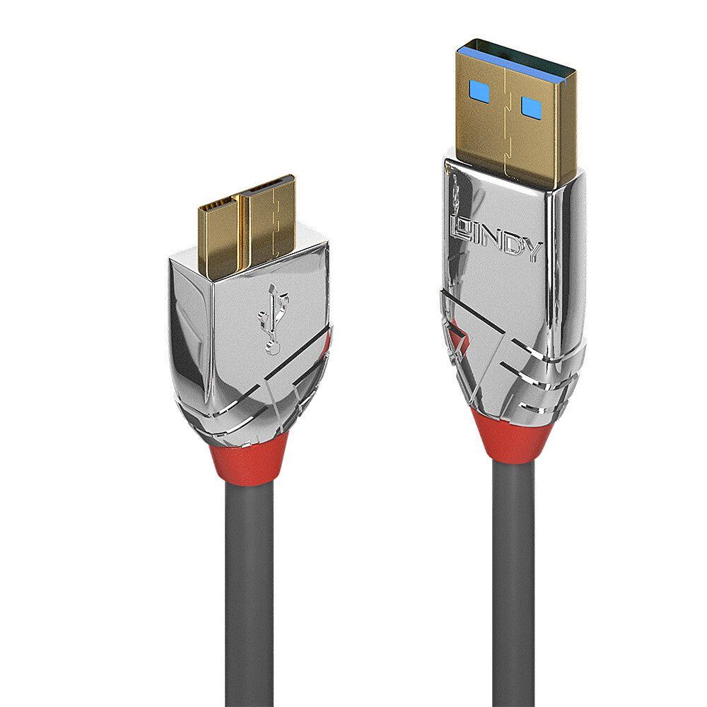Lindy 3m USB 3.2 Type A to Micro-B Cable, 5Gbps, Cromo Line - Image 1