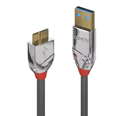 Lindy 3m USB 3.2 Type A to Micro-B Cable, 5Gbps, Cromo Line - Thumbnail 2