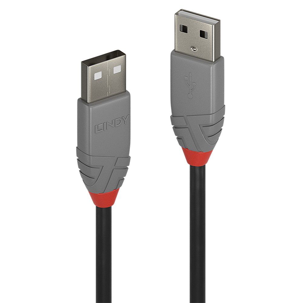 Lindy 5m USB 2.0 Type A to A Cable, Anthra Line - Image 1