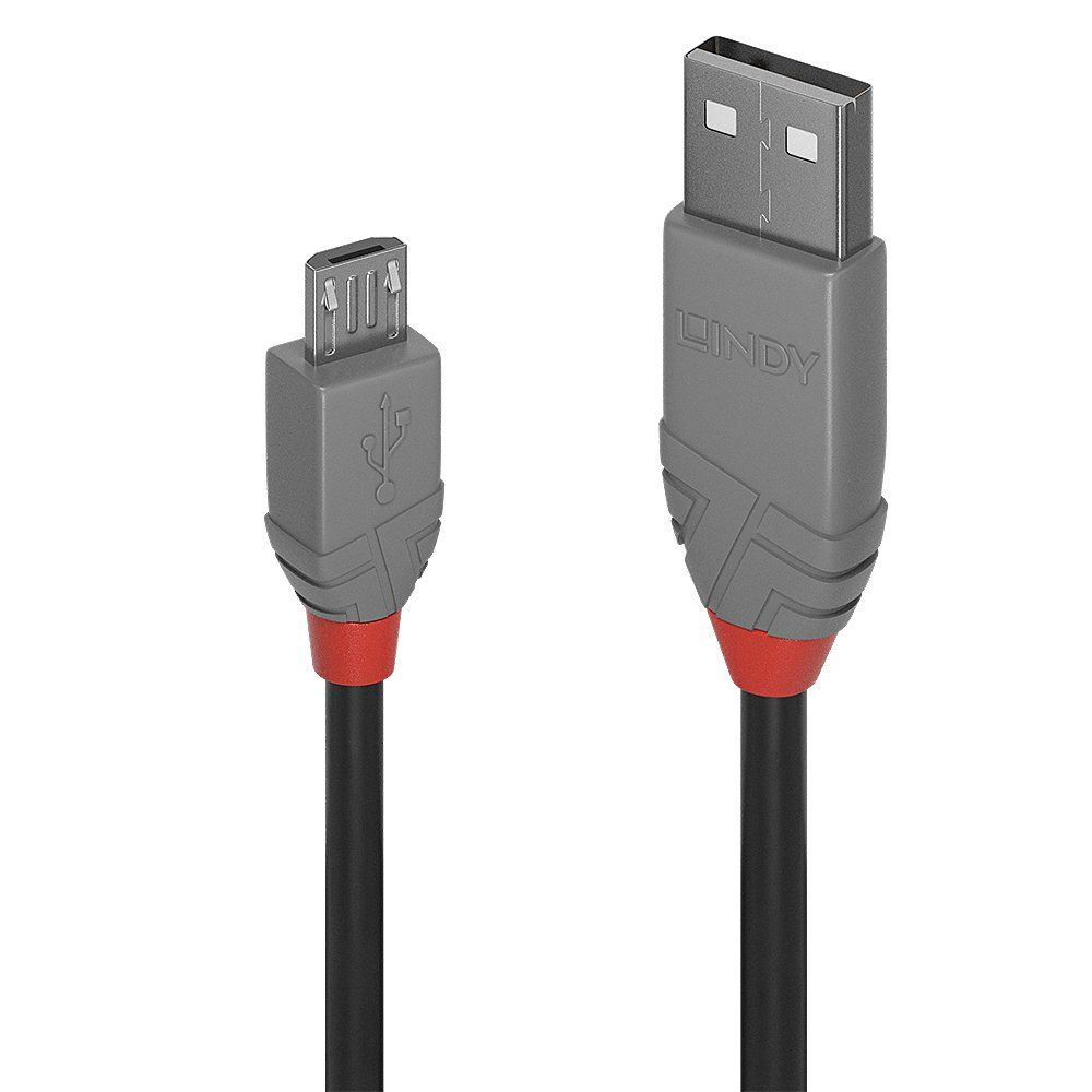 Lindy 5m USB 2.0 Type A to Micro-B Cable, Anthra Line - Image 1