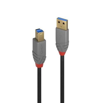 Lindy 1m USB 3.2 Type A to B Cable, 5Gbps, Anthra Line