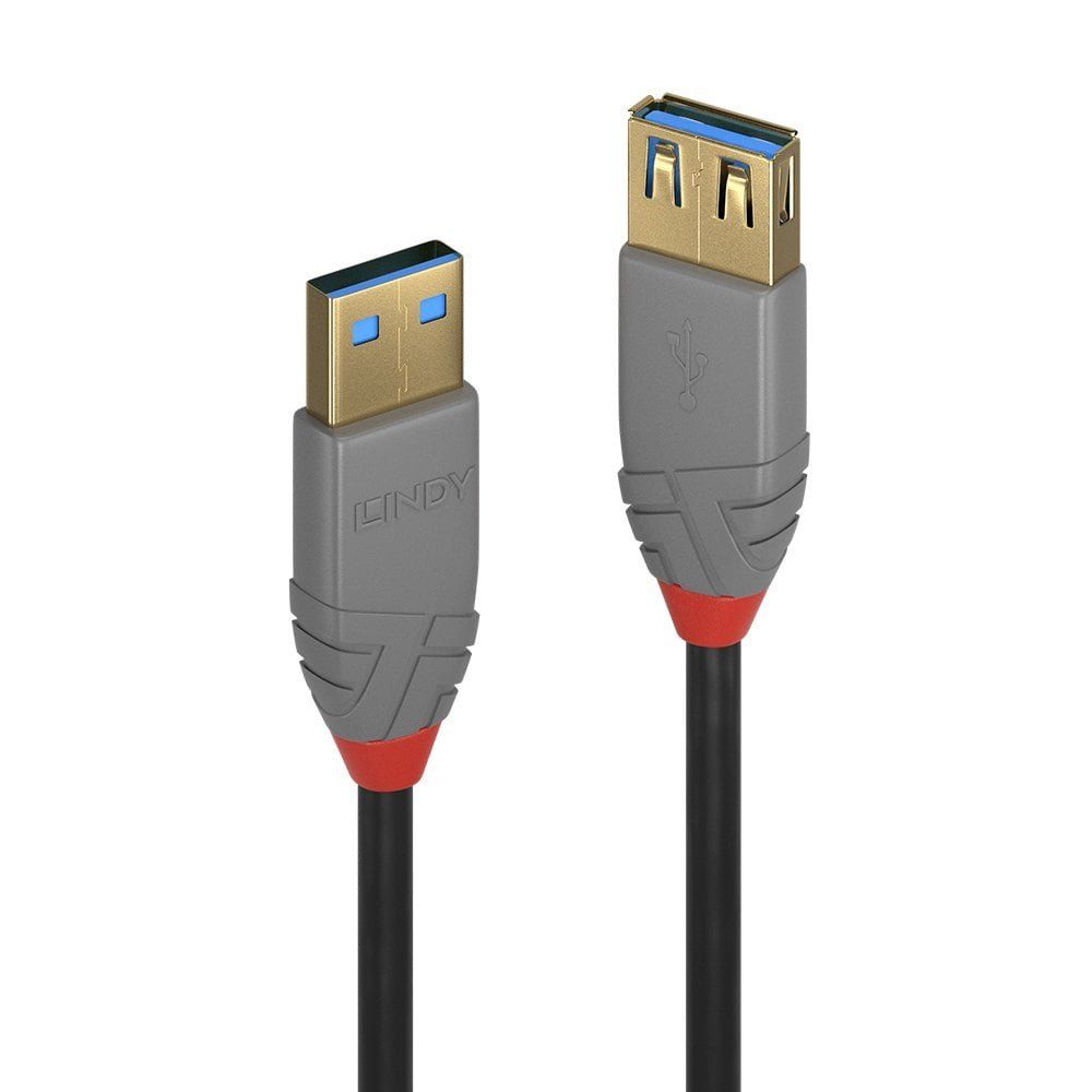 Lindy 1m USB 3.2 Type A Extension Cable, 5Gbps, Anthra Line - Image 1