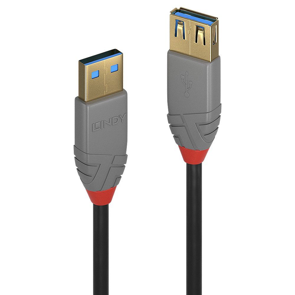Lindy 2m USB 3.2 Type A Extension Cable, 5Gbps, Anthra Line - Image 1