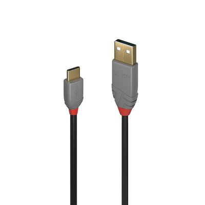 Lindy 0.5m USB 2.0 Type A to C Cable Anthra Line