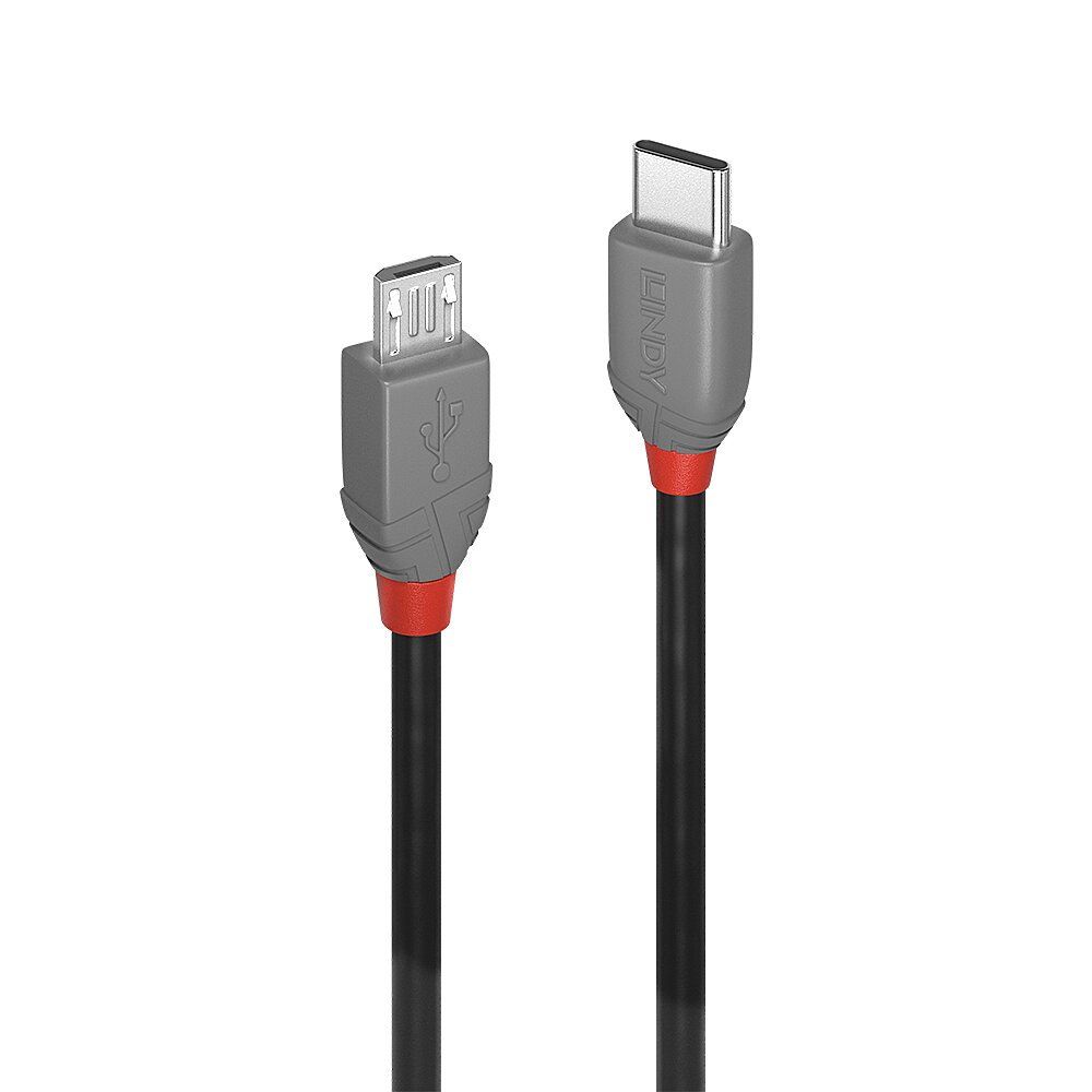 Lindy 3m USB 2.0 Type C to Micro-B Cable, Anthra Line - Image 1