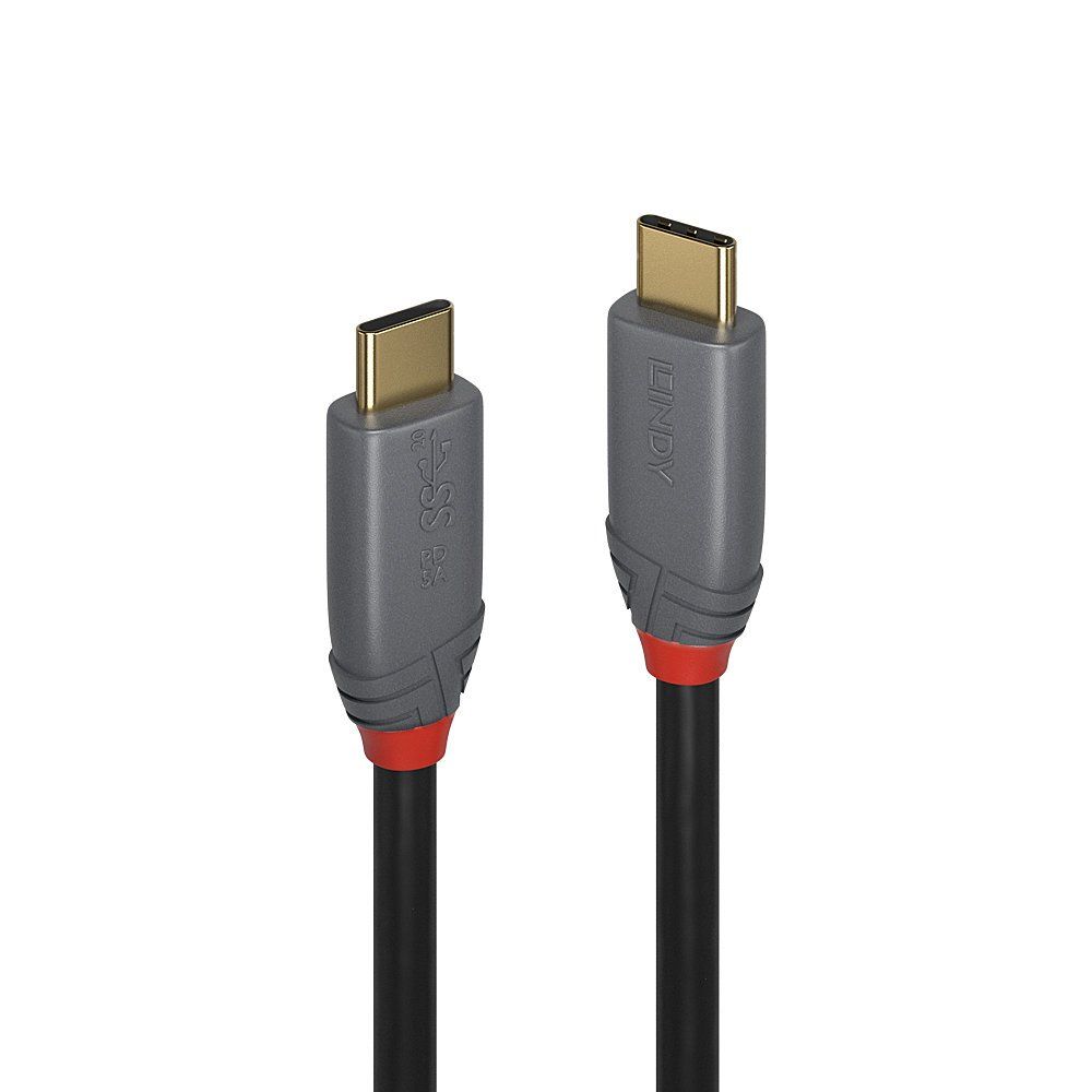 Lindy 1.5m USB 3.2 Type C to C Cable, 20Gbps, 5A, PD, Anthra Line - Image 1