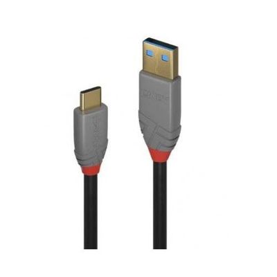 Lindy 2m USB 3.2 Type A to C Cable, 10Gbps, 5A, PD, Anthra Line