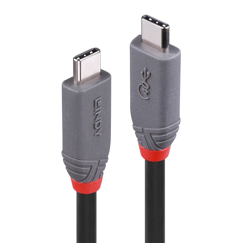 Lindy 0.8m USB 4 Type C Cable, 40Gbps, Anthra Line - Image 1