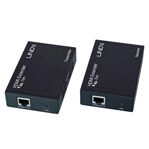 Lindy 70m Cat.6 HDMI 4K30 IR and RS-232 HDBaseT Extender with PoC - Image 1