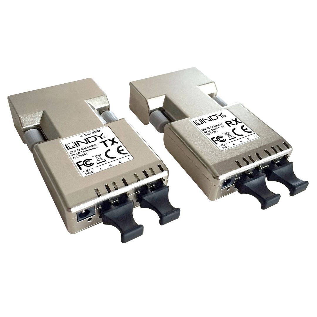 Lindy 500m Fibre Optic DVI-D Single Link Extender - Image 1
