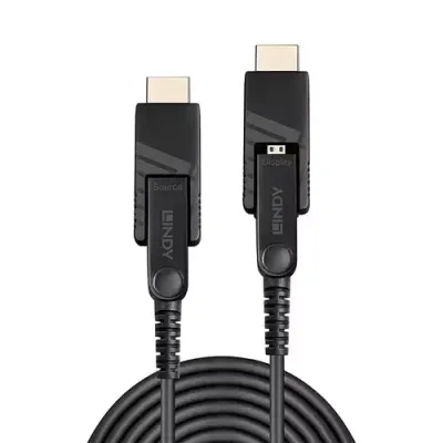 Lindy 40m Fibre Optic Hybrid Micro-HDMI 18G Cable with Detachable HDMI and DVI Connectors - Thumbnail 2
