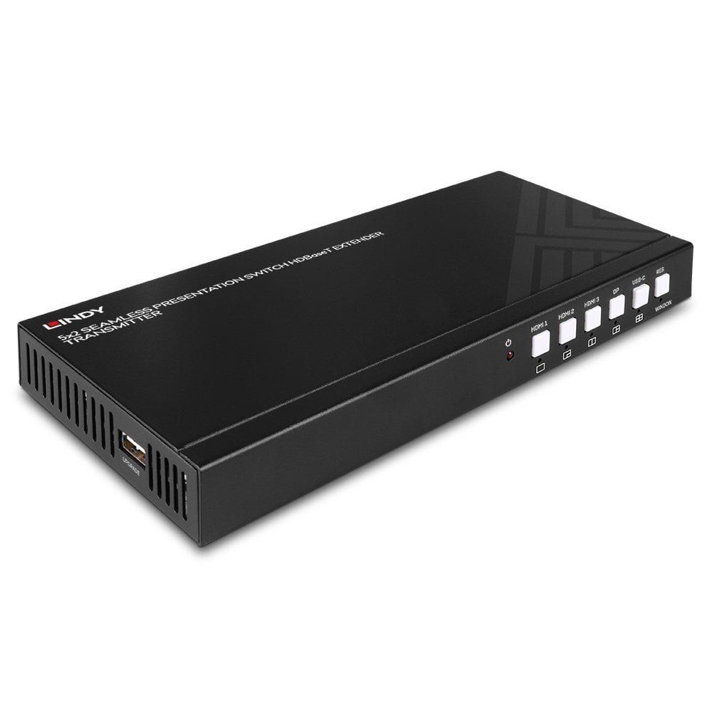 Lindy 5 Port Seamless Presentation Switch HDBaseT Extender - Transmitter - Image 1