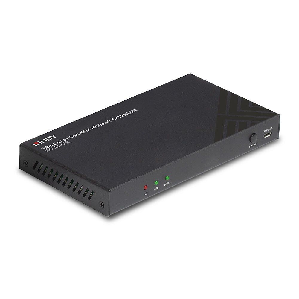 Lindy 100m Cat.6 HDMI 4K60, Audio, IR and RS-232 HDBaseT Receiver - Image 1