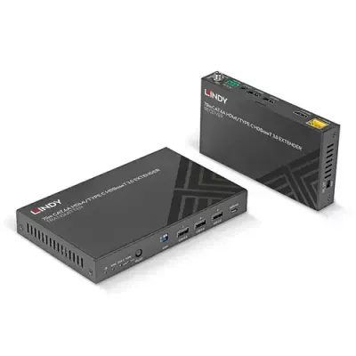 Lindy 70m Cat.6A HDMI 4K60 &amp; Type C HDBaseT 3.0 KVM Extender - Thumbnail 2