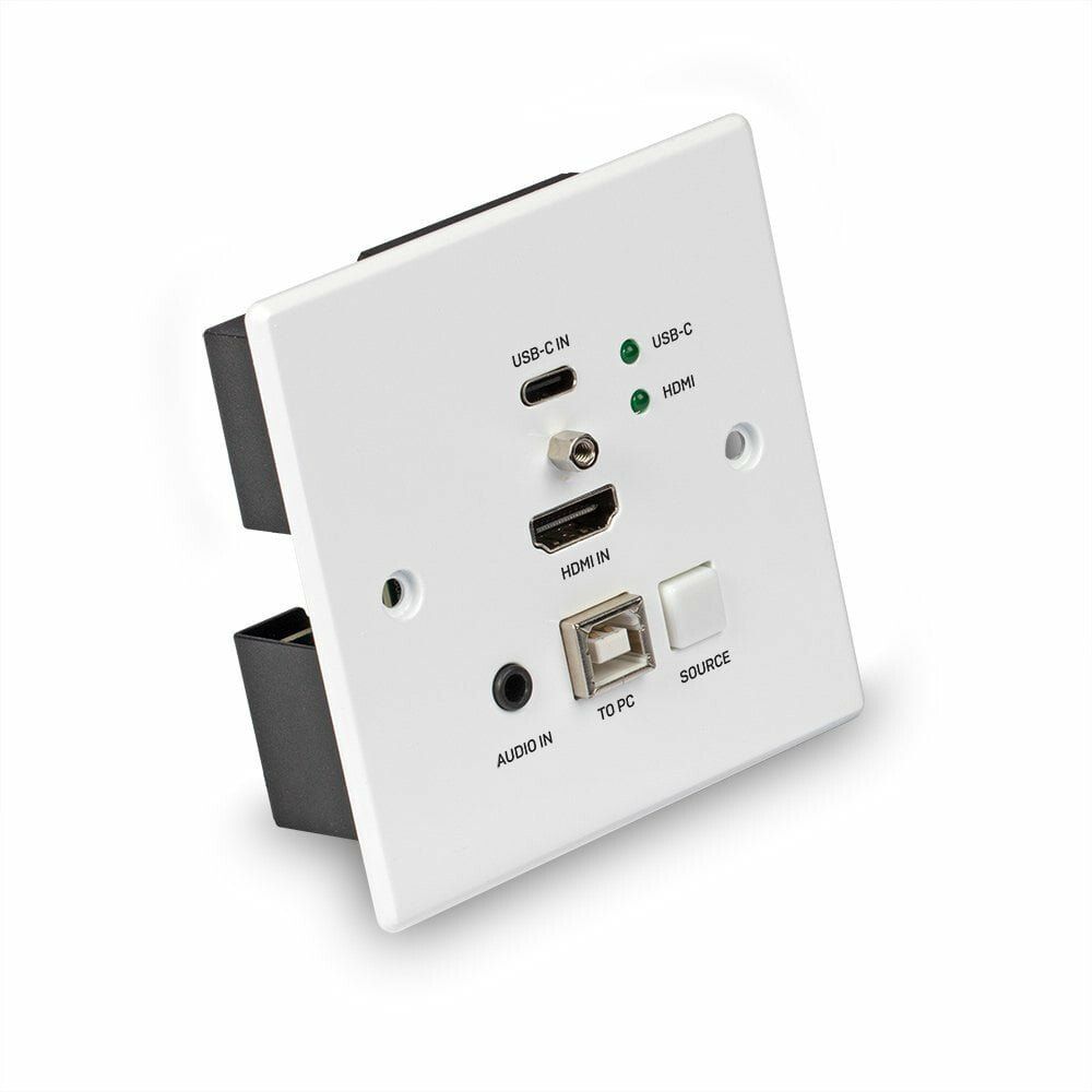 Lindy 150m Cat.6 HDMI 4K60 & Type C HDBaseT UK Wall Plate KVM Exte - Image 1